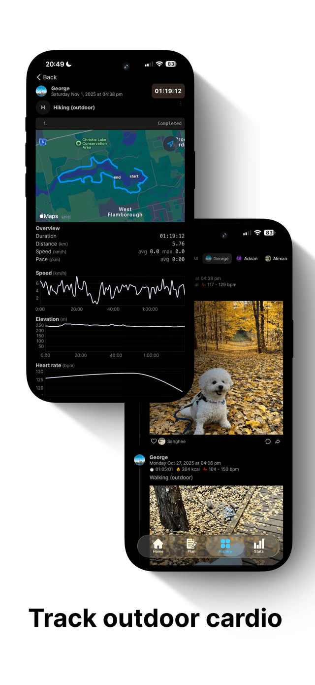 Track outdoor cardio with GPS