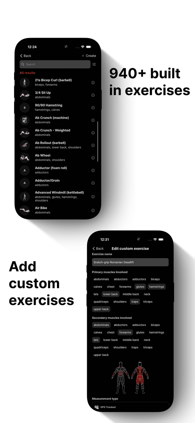940+ built-in exercises